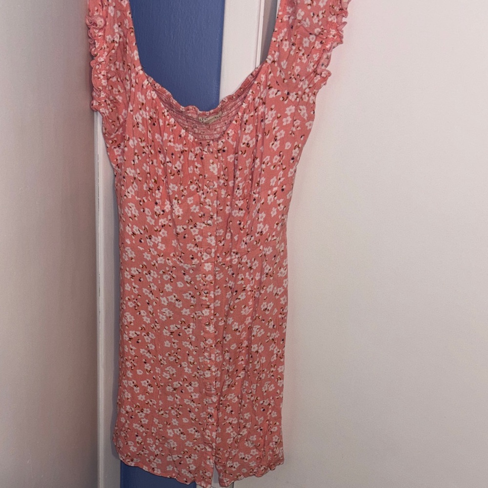 Floral Scoop Neck Women's dress in Coral Pink XL Aeropostale